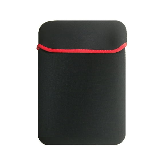 Fitted Reversible Neoprene Sleeve Case for 12" Laptops and Tablets - Black-Red