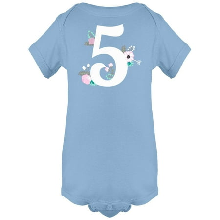 

Number 5 With Flowers Bodysuit Infant -Image by Shutterstock 6 Months