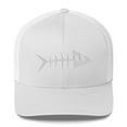 thumbnail image 4 of Clishirt Adult Unisex Embroidered White Fish Adjustable White Retro Trucker Hat, 4 of 7