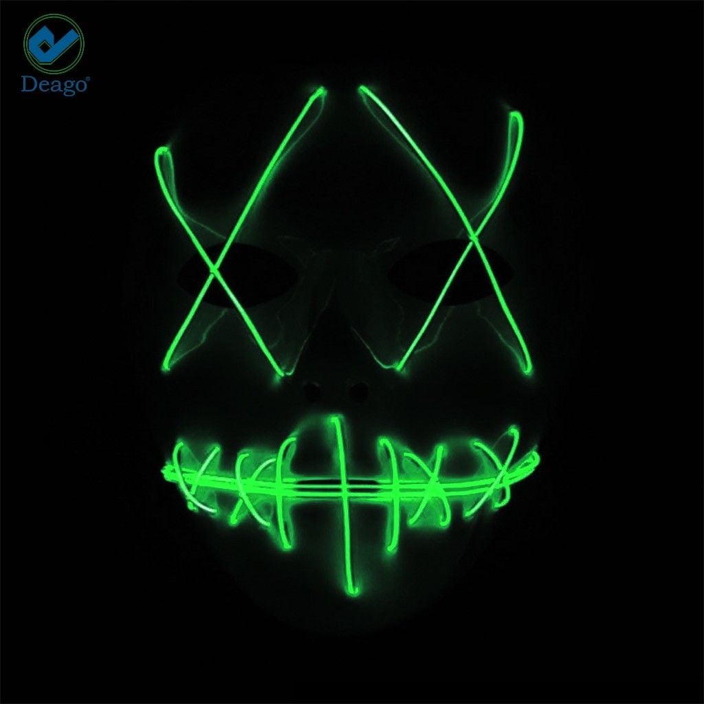 Deago Halloween Mask LED Light Up EL Wire Cosplay Glowing Mask The
