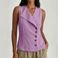 thumbnail image 6 of Womens Button Down Vest Womens Cotton Linen Summer Vest Summer Loose Fit Linen Vest Tops Lightweight Fashion Casual Womens Vest Purple S, 6 of 8