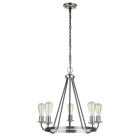 50325-FBBNK-Craftmade Lighting-Randolph - 5 Light Chandelier In Transitional/Modern and Contemporary Style-24 Inches Tall and 25 Inches Wide-Flat