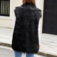 thumbnail image 6 of FRSASU Women's sleeveless vest Faux Fur Coat Fluffy Jacket Winter Furry Open Front Lapel Coats Outerwear Black, 6 of 8