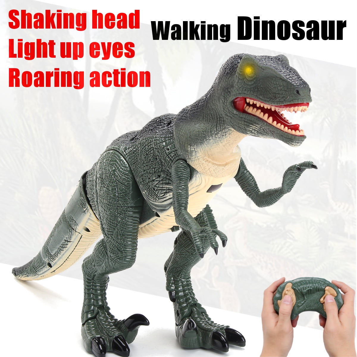 Walking Dinosaur Remote Control Velociraptor RC Lights Sounds Animal