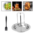 thumbnail image 3 of Abbracc Rôtissoire à Bière Poulet Volaille Dinde Support de Cuisson Outil Poêle à Rôtir avec Brosse, 3 of 9