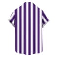 thumbnail image 7 of Aobny Shirt for Men Striped Hawaiian Button Down Tees Polos Big & Tall Collared Short Sleeve Mens Beach Shirts,Purple,XL, 7 of 7