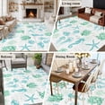 thumbnail image 6 of Seahorse Coral Shell Washable Living Room Rugs 5'x7', Starfish Ocean Low Pile Throw Large Area Rugs Non-Slip Sturdy Edge Binding Carpet for Dining Room Bedside Kitchen, 6 of 9