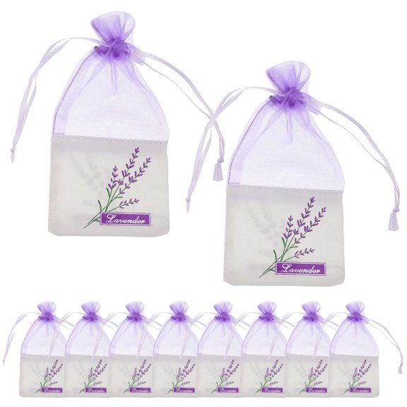 Houderco 10Ud Bolsas Con Cordón Para Hierbas Y Lavanda En Tela Orgánica Color Violeta