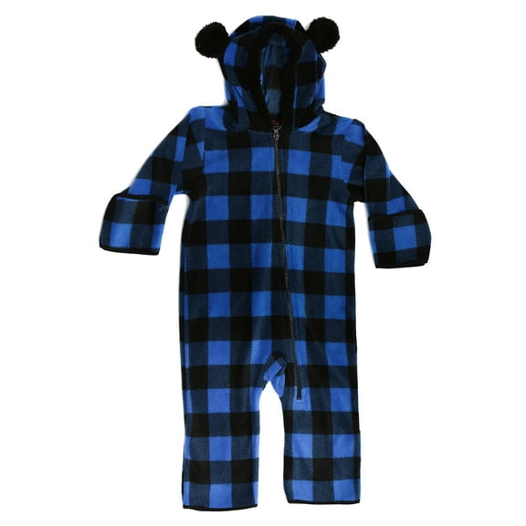 87000-BLKROY-6-9M At The Buzzer Baby Boys Fleece Pram (Black / Royal, 3-6 Months)
