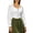 White, variant on Women Renaissance Square Neck Long Sleeve Crop Top, Ruffled Puff Sleeve Shirred Waist Vintage Blouse
