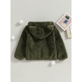 thumbnail image 5 of Elippeo Infant Baby Girl Boy Winter Fuzzy Coat 6M 9M 12M 18M 24M 3D Bear Hooded Jacket Zipper Closure Fleece Outerwear Gray, 5 of 10