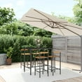 thumbnail image 6 of vidaXL 7 Piece Patio Bar Set Black Poly Rattan& Solid Wood Acacia, 6 of 16