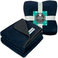 thumbnail image 2 of PetAmi Waterproof Dog Blanket For Large Giant Dogs, Pee Proof Pet Blanket Sherpa Fleece Crate Cover, Reversible Cat Throw Bed Kennel Protector, Soft Plush Washable Pad (Queen 90x90, Blue/Gray), 2 of 7
