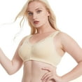 thumbnail image 3 of Women's Cotton Full Coverage Wirefree Non-padded Lace Plus Size Bra 44DDD, 3 of 5