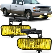 Nilight Fog Lights Assembly Compatible with 1999 2000 2001 2002 GMC Sierra 1500 2500 2001 2002 Sierra 1500HD 2500HD 3500 2000-2006 Yukon Fog Lamp Amber Lens