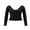 Black, variant on Michellecmm Womens Deep V Neck Tops Solid Color Long Sleeve Backless Slim Fit Crop Shirts Casual Streetwear
