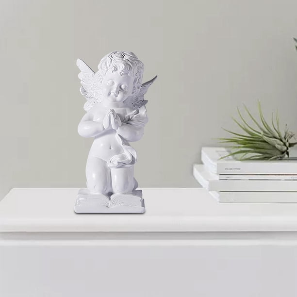 Estatua de ángel de estilo europeo, figura de ángel de rezando arrodillado, escultura de resina decorativa coleccionable encantadora 88 cm x 78 cm x 168 cm Macarena Estatuillas de estatuas de ángeles