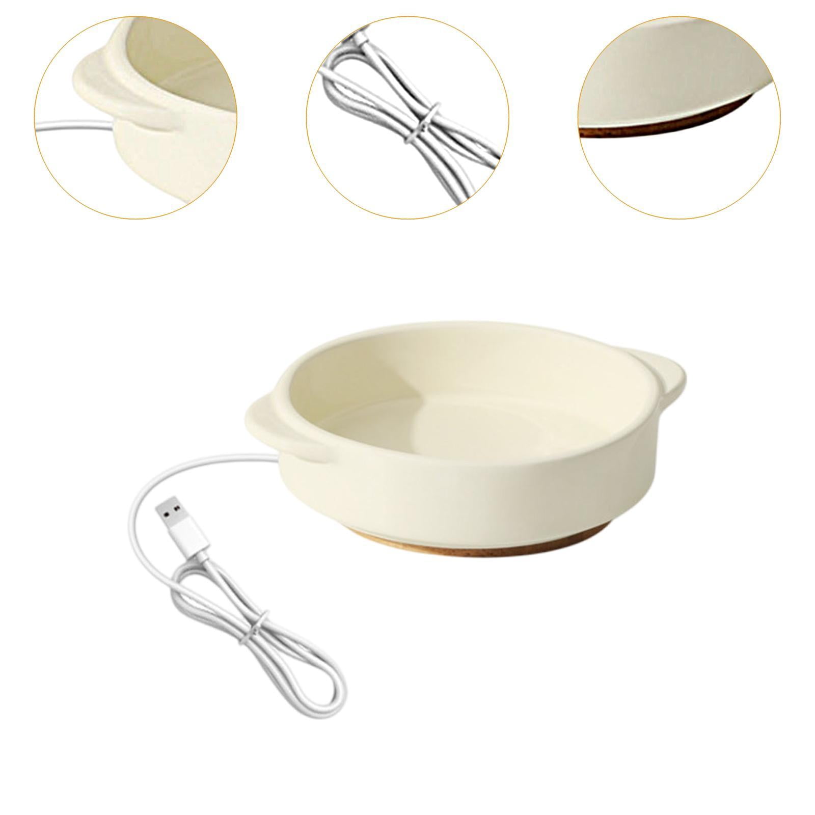 Serenable Pet Heated Bowl Elevated Cat Dog Feeding Bowl Ceramic Pet Water Bowl Thermostatic Warm Water Dish with Anti Slip Pads Suitable for Cats Small Dogs Out 4.5cm Height