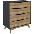 thumbnail image 1 of Manhattan Comfort Hamilton 4 Drawer Dresser in Dark Gray and Natural, 1 of 6
