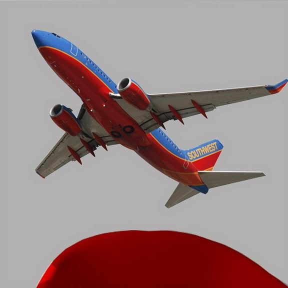 Wallhogs Chibi Southwest 737 Flyover Cutout Wall Decal