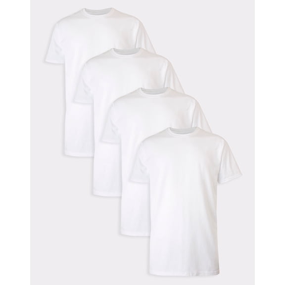 Hanes Ultimate Tall Men’s White Cotton Undershirt, 4-Pack, (Big & Sizes) XLT