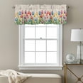 thumbnail image 3 of Colorful Tulips Valance Curtain for Windows Watercolors Flowers Butterfly Green Leaf Linen Texture Rod Pocket Curtain Valances Short Window Treatments for Kitchen Bathroom Laundry 60 x 18 Inch, 3 of 9