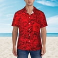 thumbnail image 4 of Lsque Red Rose pattern Hawaiian Shirt for Men, Unisex Summer Beach Casual Short Sleeve Button Down Shirts-X-Large, 4 of 9