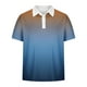 thumbnail image 4 of Blusa y camisa de manga corta con cuello vuelto para hombre, top estampado degradado, top/camisa informal de manga corta con solapa, tops para hombre, 4 of 5