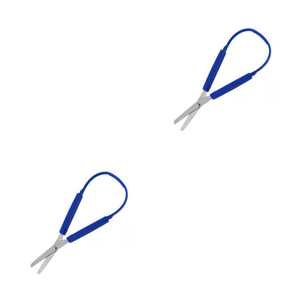 Billuyoard Tijera de seguridad Tijeras de papelería de arte elástico Accesorios multifuncionales Herramienta de elaboración de bricolaje Azul 2Conjunto
