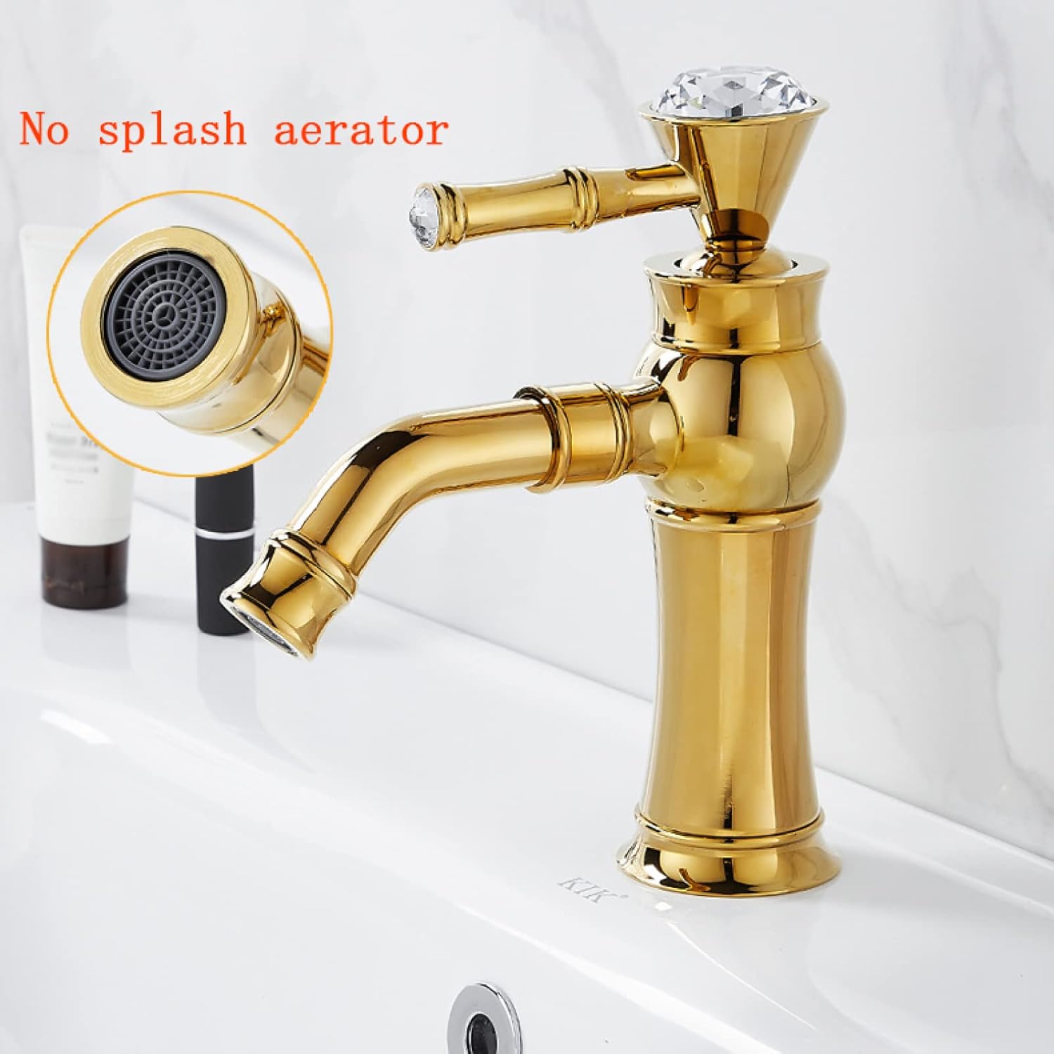 Antique Brass Bathroom Sink Faucet Gold, 360 Degree Swivel Spout Bathroom Sink Faucet, Single Hole Single Handle Bathroom Sink Faucet, High