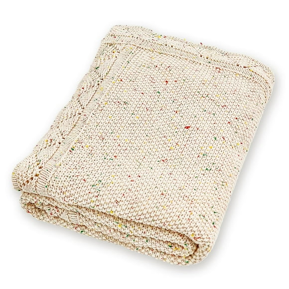 Manta para bebé YOYI YOYI de algodón, suave y cálida, 79 x 102 cm, color avena