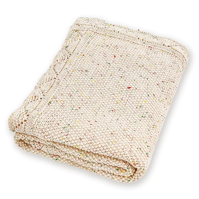 Manta para bebé YOYI YOYI de algodón, suave y cálida, 79 x 102 cm, color avena