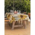 thumbnail image 4 of 60x120 Inch Outdoor Tablecloth with Umbrella Hole Zipper Rectangle Sunflower Rectangular Tablecloths Outside Waterproof Summer Botanical Vintage Spring Floral Patio Table Cloth Cover for Picnic Party, 4 of 8