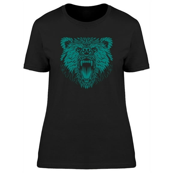 Nature Boho Bear Roaring Art T-Shirt Women -Image by Shutterstock, Female Large