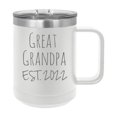 thumbnail image 1 of GreatGrandpa Est. 2022 Established Stainless Steel Vacuum Insulated 15 Oz Engraved Double-Walled Travel Coffee Mug with Slider Lid, 1 of 1
