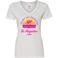 thumbnail image 3 of Inktastic Summer Enjoy the Sunshine St. Augustine Florida in Pink Women's V-Neck T-Shirt, 3 of 5