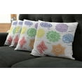 thumbnail image 5 of Ambesonne Mandala Throw Pillow Cover 4 Pack, Colorful, 18", Multicolor, 5 of 5