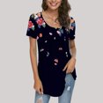 thumbnail image 1 of Fiudx Ofertas Flash Artículos En Oferta Blusa Holgada de Manga Corta con Cuello Redondo Informal Estampada a La Moda para Mujer, 1 of 6