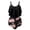 Black, variant on Summer Savings Clearance! Swimwear Women High Waisted Swimsuit Ruffled Top Tummy Control Bathing Suits Two Piece Bikini Sets Beachwear