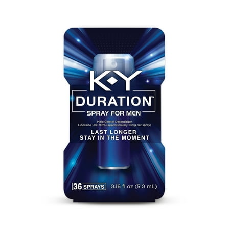 K-Y Duration Spray for Men, Last Longer, Desensitizer Delay Spray - 36 sprays, 0.16 fl