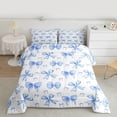 thumbnail image 2 of Feelyou Princess Bow-tie Queen Comforter Set, Blue Ribbon Bedding Comforter Set, 3pcs, 2 of 8