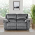thumbnail image 2 of Lexicon Muirfield Microfiber 2-Piece Manual Reclining Sofa Set in Gray, 2 of 14