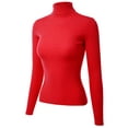 thumbnail image 3 of Made by Olivia Women's Solid Long Sleeve Ribbed Turtleneck Sweater Knit Top, 3 of 4