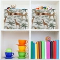 thumbnail image 6 of GZHJMY Storage Basket Tropical Retro Giraffe Foldable Canvas Laundry Baskets Bin Waterproof Inner Layer with Sturdy Handles for Toy Nursery Blanket Clothes 1 Pack, 6 of 7