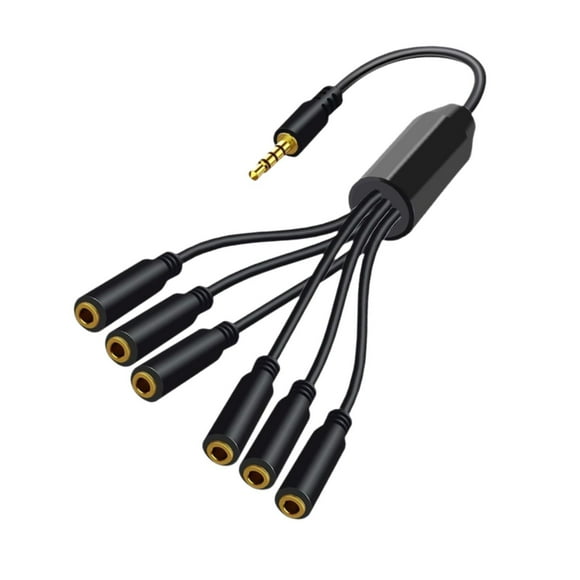 ZLight Headphone Splitter No Interference Extension Cable for 1 Phone Earphone 6 Laptop to
