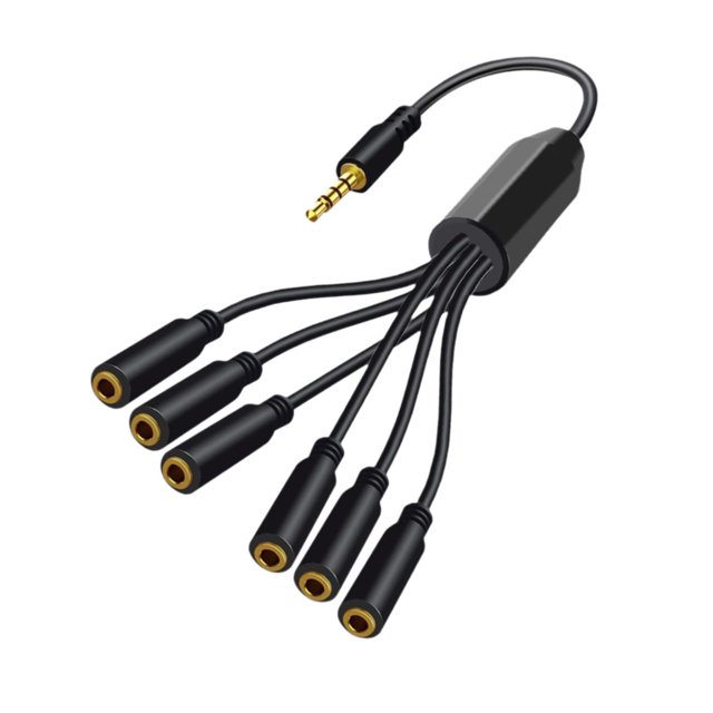 ZLight Headphone Splitter No Interference Extension Cable for 1 Phone Earphone 6 Laptop to