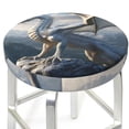 thumbnail image 3 of Balery Mountain White Dragon Fundas de asiento para taburete de bar redondo de tela de terciopelo ajustables que protegen de arañazos y manchas para sillas de 14 a 17 pulgadas.-12 inch, 3 of 7