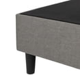 thumbnail image 3 of Base de cama matrimonial estilo moderno Condesa con estructura de metal y madera tapizada en tela gris, 3 of 7