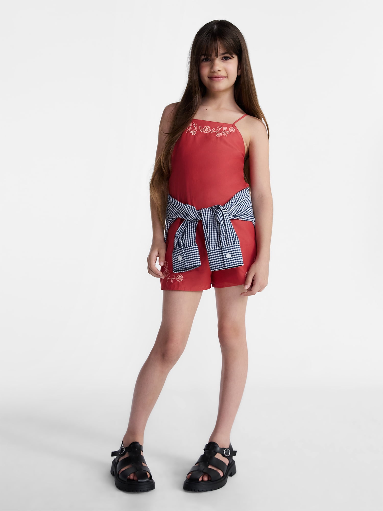 Weekend Academy Girls Embroidered Cotton Handkerchief Tank Top, Sizes 4-18