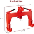 thumbnail image 3 of Royalbelle Attelage Rapide Rouge 3 Points pour Tracteurs, Capacité de 3000 LBS, Catégorie 1/2, 3 of 7